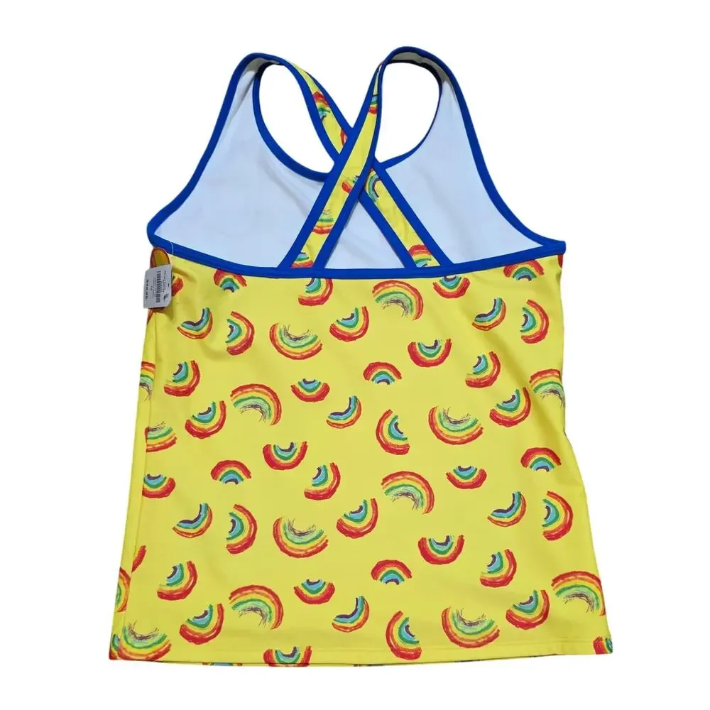 LL Bean Girls Size 16 Tankini Top‎ Rainbows NWT